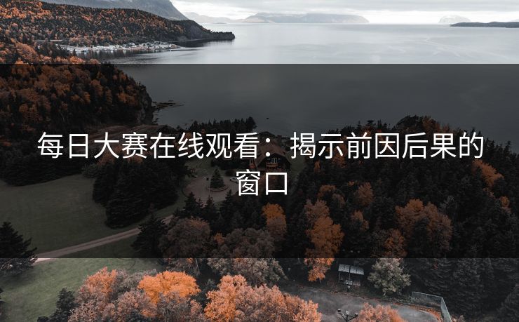 每日大赛在线观看：揭示前因后果的窗口